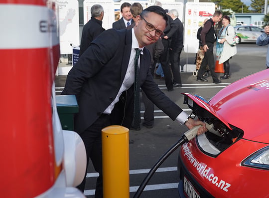 Unveiling of EV Fast Charger at New World Levin - with Hon Dr James Shaw