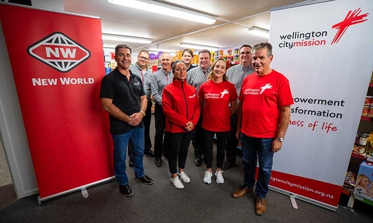 Wellington City Mission and New World celebrating one year of Social Supermarket service to Wellingtonians in need