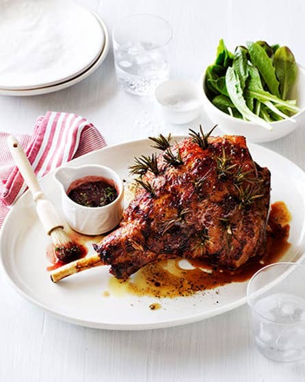 Leg of lamb with cranberry mint glaze