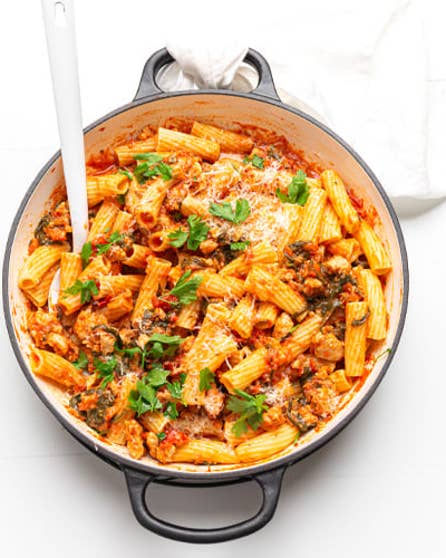 Pork sausage ragu pasta