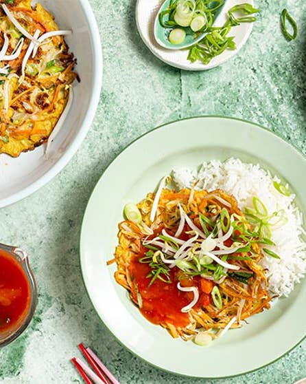 Sweet and sour vegetable omelettes