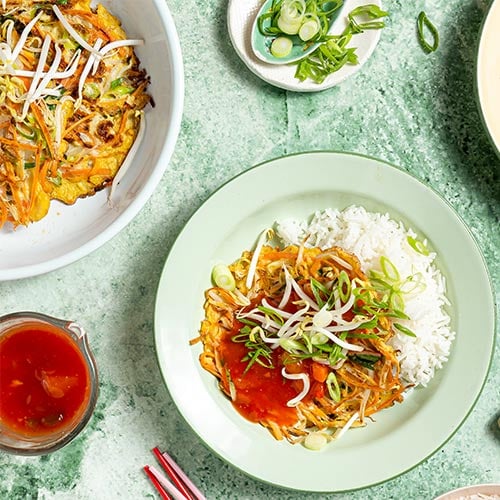 Sweet and sour vegetable omelettes