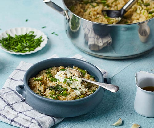 Lemony asparagus risotto