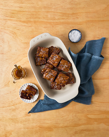 Chocolate brownie with caramel