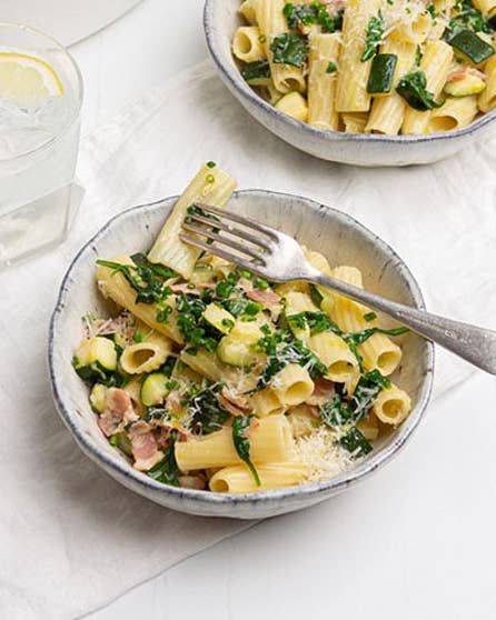 20 minute bacon, courgette & lemon pasta