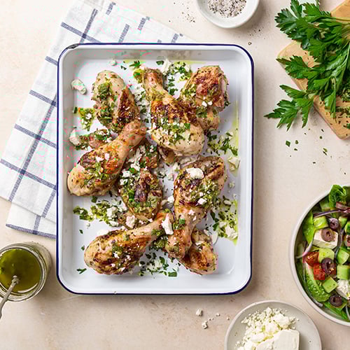 Lemon and feta chicken drumsticks