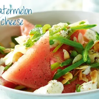 Slicedwatermelonandgoatscheesesalad