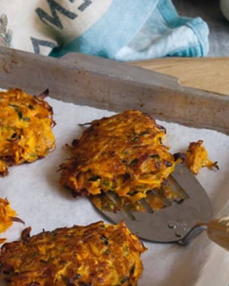 Kumara and carrot fritters