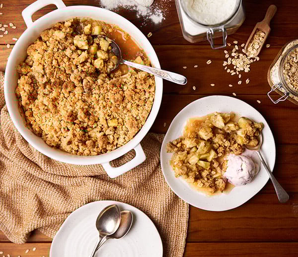 Classic apple crumble