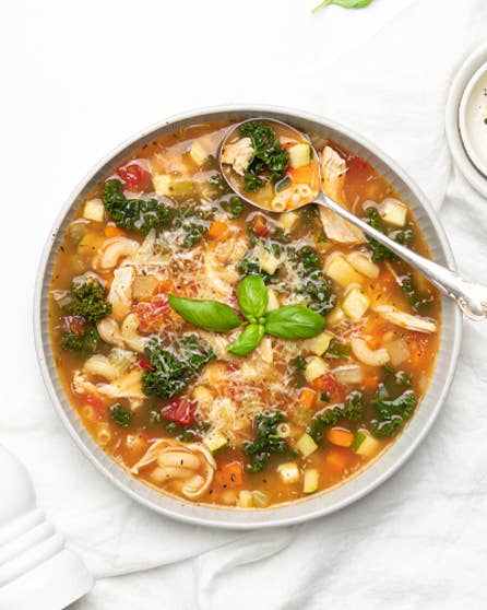 Chicken and kale minestrone soup
