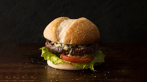 Classic beef and cheese burger