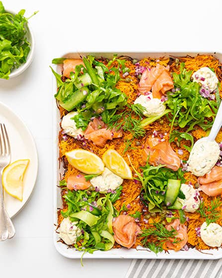 Smoked salmon sharing rosti