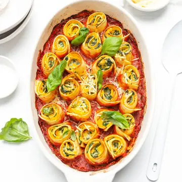 Spinach and pumpkin rotolo