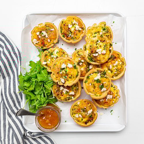 Mini bacon and asparagus quiches