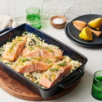 Salmon-with-leek-and-fennel-risotto