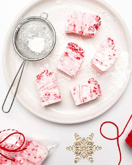 Candy cane marshmallows