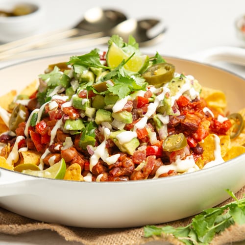 Vegetarian loaded nachos