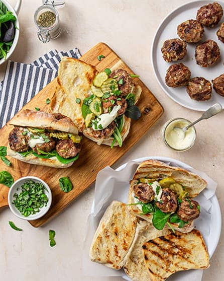 Summer BBQ meatball rolls