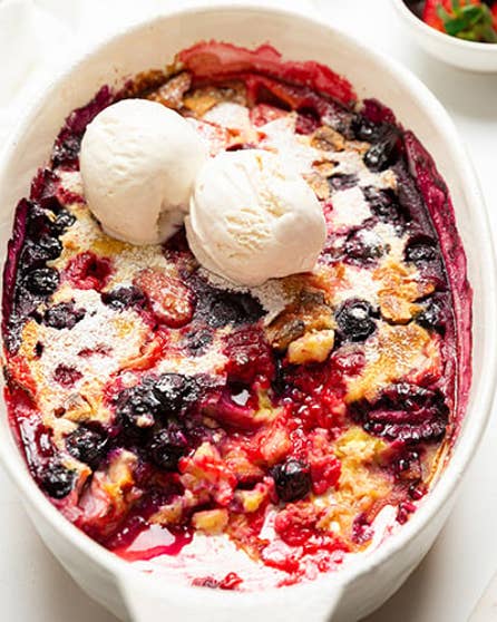 Summer berry pudding