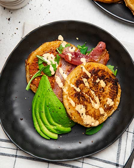 Savoury crumpet French toast