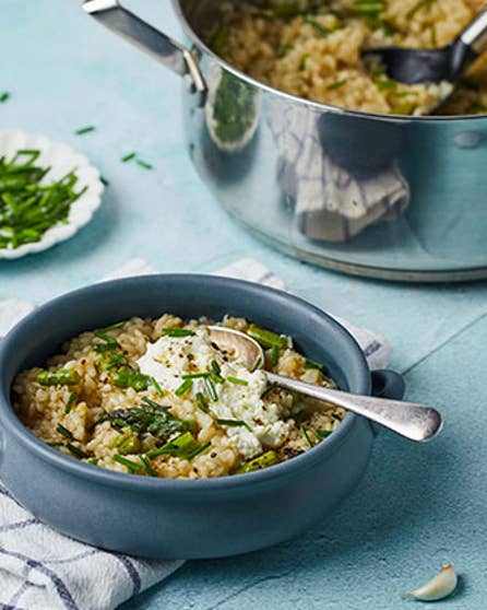 Lemony asparagus risotto