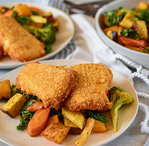 Crumbed-fish-with-roasted-veggie-salad-3-500x500