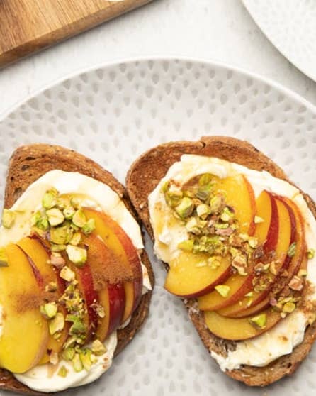 Peach and cream cheese breakfast toast