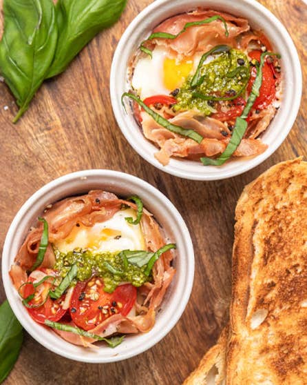 Microwave caprese cups