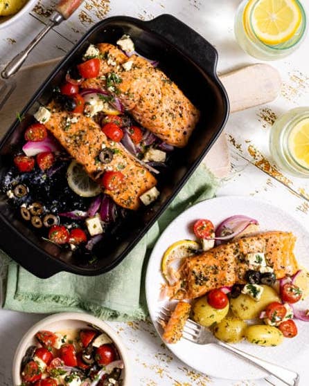 Mediterranean baked salmon