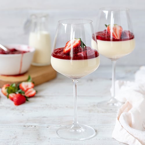 Roasted Strawberry Panna Cotta
