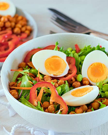 Edamame and chickpea salad