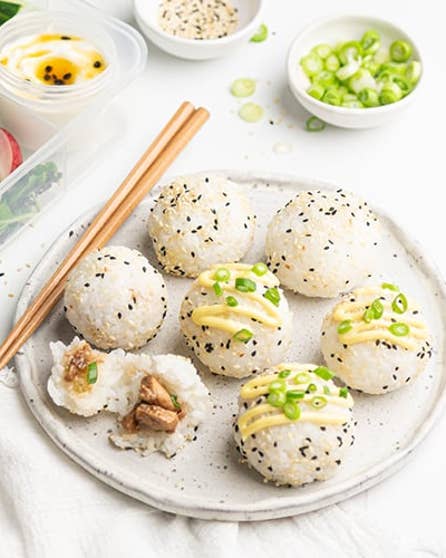 Teriyaki chicken sushi balls