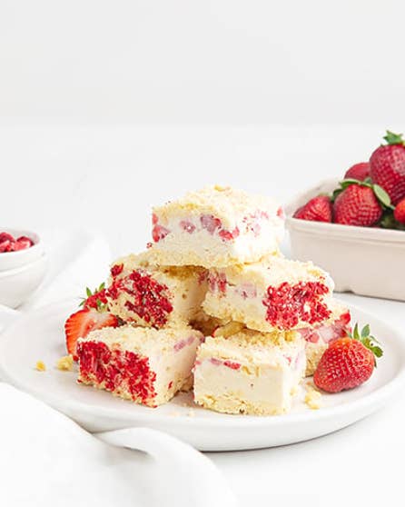 Strawberry shortcake ice cream sandwiches