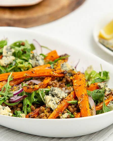 Roasted carrot and lentil salad