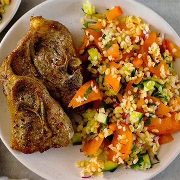 Summer-quinoa-tabbouleh-and-lamb-chops6-500x500