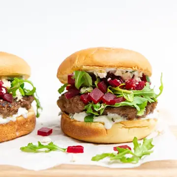Lamb and beetroot burgers