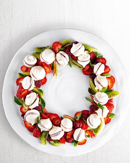 Vegan meringue christmas wreath
