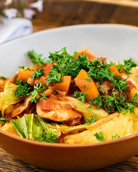 Chicken casserole with smashed potatoes