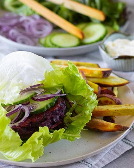 Friday night black bean burgers ‘n chips