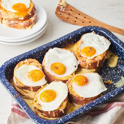 Croque madame traybake