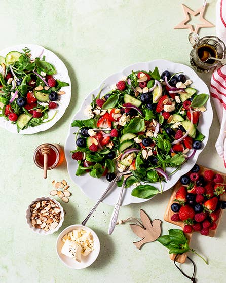 Summer berry, basil and rocket salad