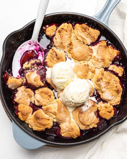 Peach and blueberry cobbler