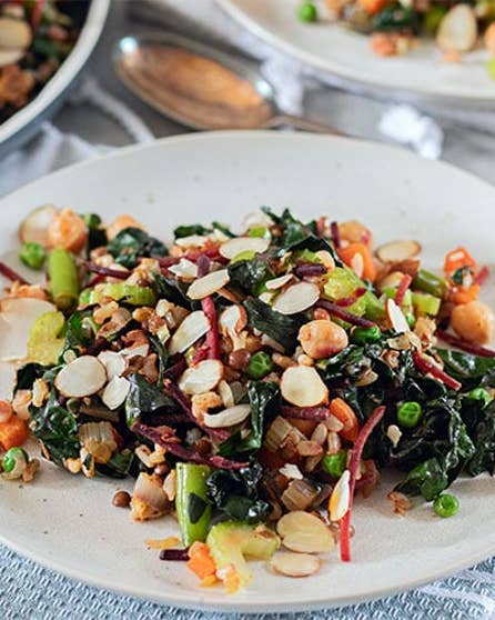 Chickpea and lentil pilaf