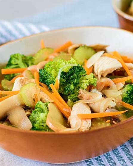 Chicken and mushroom noodle soup