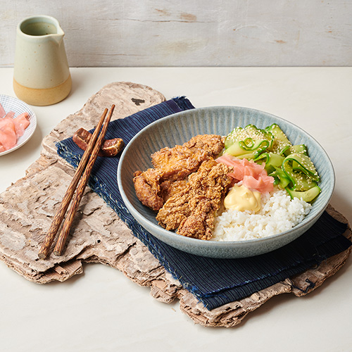 Japanese inspired fried chicken donburi
