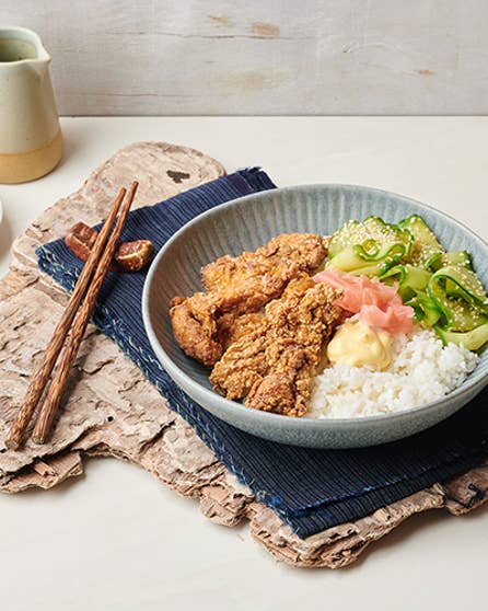 Japanese inspired fried chicken donburi