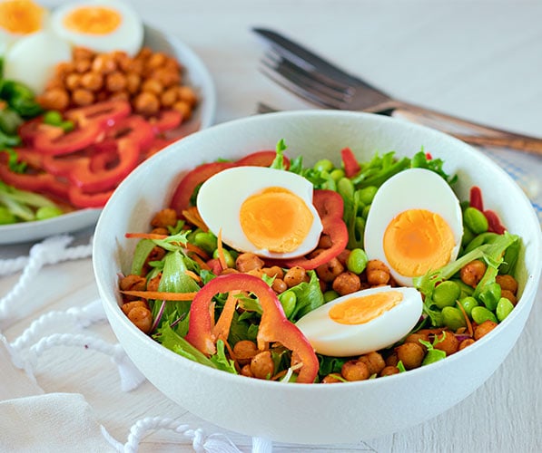 Edamame and chickpea salad