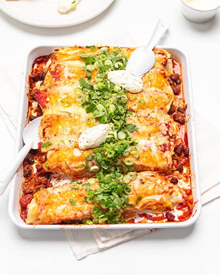 Cheesy vegetarian enchiladas