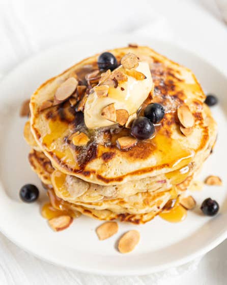 Banana and honey butter pancakes