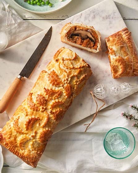 Mushroom and kūmara wellington